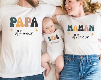 Matching Family T-shirts. Family Set. Personalized Family Gift. Personalized Dad/Mom T-shirt. Dad, Mom, and Baby.