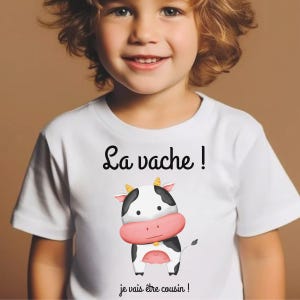 Pregnancy Announcement in French. Future Cousin Gift in French. Soon to be Cousin. Child T-shirt. Baby Announcement Gift. Bientôt Cousine