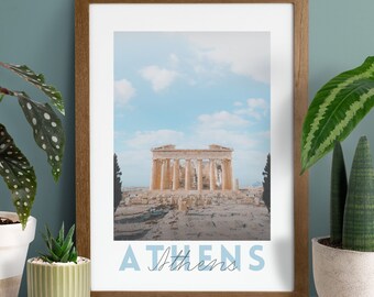 Athens Poster | Greece Travel Poster, printable wall art | Travel Memories Athens | Greece City Print | Athens Wall Art | Digital Download