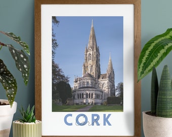 Cork Poster, printable wall art | Saint Fin Barre's Cathedral, Ireland Print, Digital Download, Cork City Print, Irish Church, Cork Wall Art