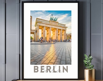 Berlin Poster | Printable Wall Art, Branderburg Gate Print, Germany Travel Poster, Berlin City Print, Digital Artful Wall Art, Berlin Photo