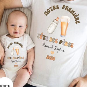 Father's Day Tshirt Set for Dad and Baby in French. Father's Day Set. Fête des Pères Tshirt Set. French Teacher Father's Day Gift