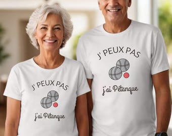 Present till morfar och mormor. Boule-t-shirt. Boule-present. T-shirt med texten "Jag kan inte, jag har boule". Matchande morfar och mormor-t-shirt.