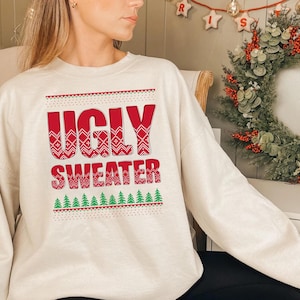 Ugly Christmas Sweater for Women. Funny Ugly Christmas Pullover. Funny Christmas Outfit. Family Gift Idea. Retro Christmas Sweatshirt.