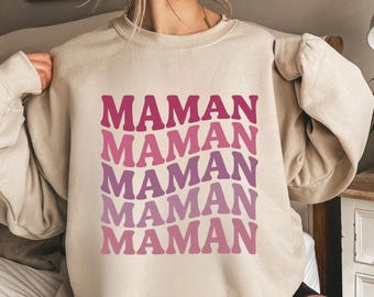 Suéter para a mamãe. Presente para a mamãe. Presente de Dia das Mães ou de aniversário. Moletom para a mamãe. Rosa degradê. Moletom vintage.