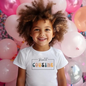 Pregnancy Announcement in French. Future Cousin Gift in French. Soon to be Cousin. Child T-shirt. Baby Announcement Gift. Bientôt Cousine.
