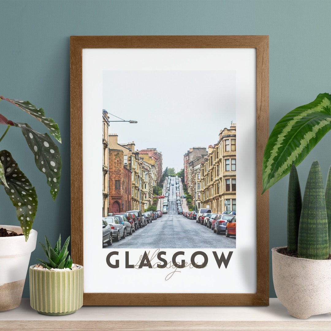 Glasgow Poster Printable Wall Art Glasgow Travel Poster Etsy