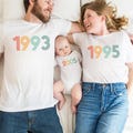 Matching Family T-shirt. Birth Year Family Set. Personalized Family Gift. Birth Year Tshirts for Dad, Mom and Baby. Vintage Family Tshirts product logo