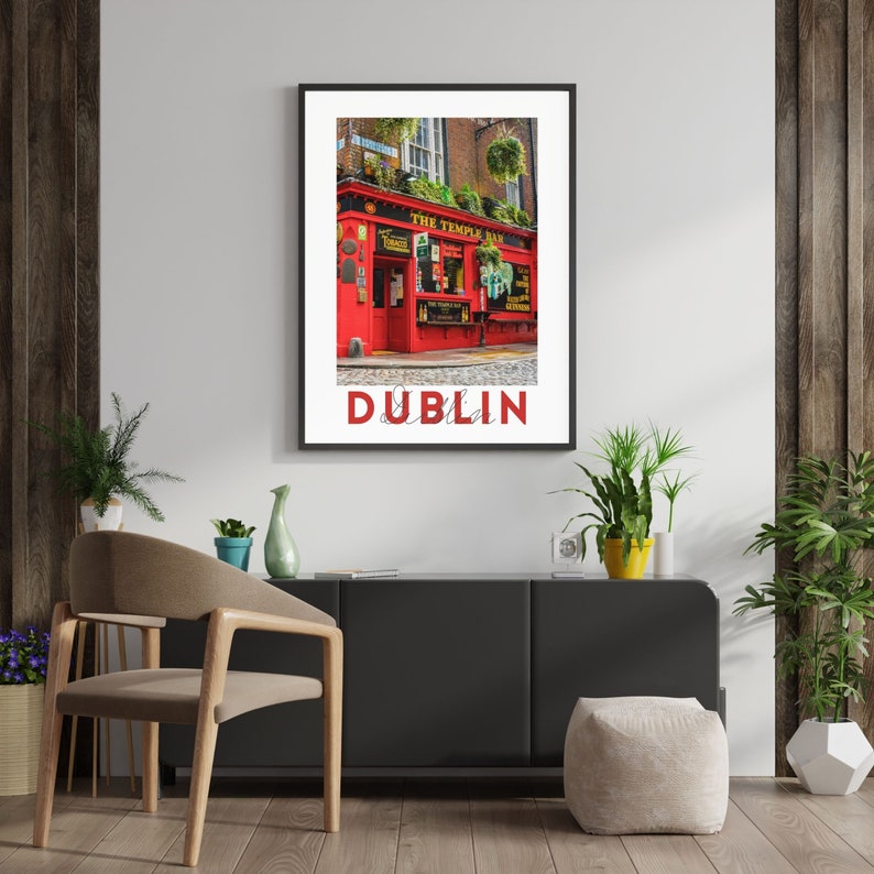 Temple Bar Poster Printable Wall Art Irish Pub Wall Art Etsy