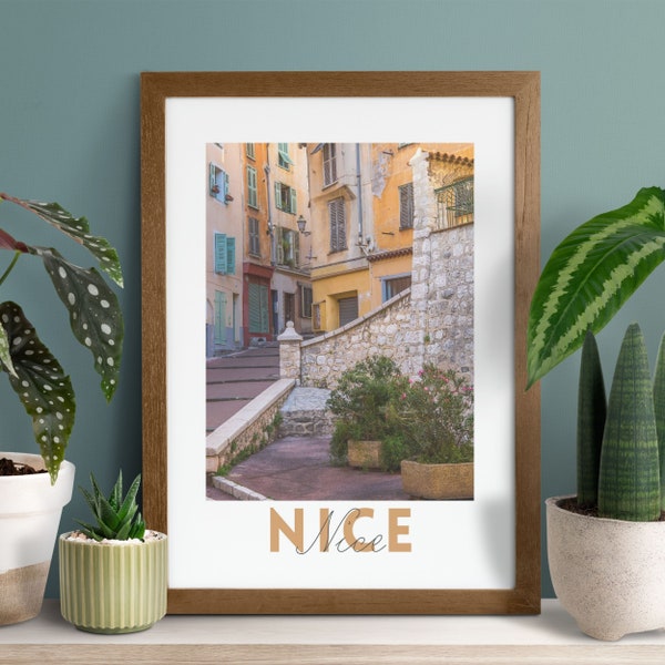 Nice Print, printable wall art | French Town Wall Art, Photo Nice Travel Poster,  France Cote Azur Print, Mediterranean France Scene Poster