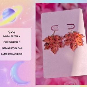 Ahornblatt Baumeln Ohrring SVG Schnittdatei | Laserbereit | Glowforge Bereit | Ohrring Cut File | Digitaler Download | Herbst SVG-Dateien