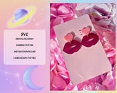 Heart Kiss Me Lip Earrings SVG Cut File | Laser Ready | Glowforge Ready | Earring Cut File | Digital Download | Valentines Day SVG Files