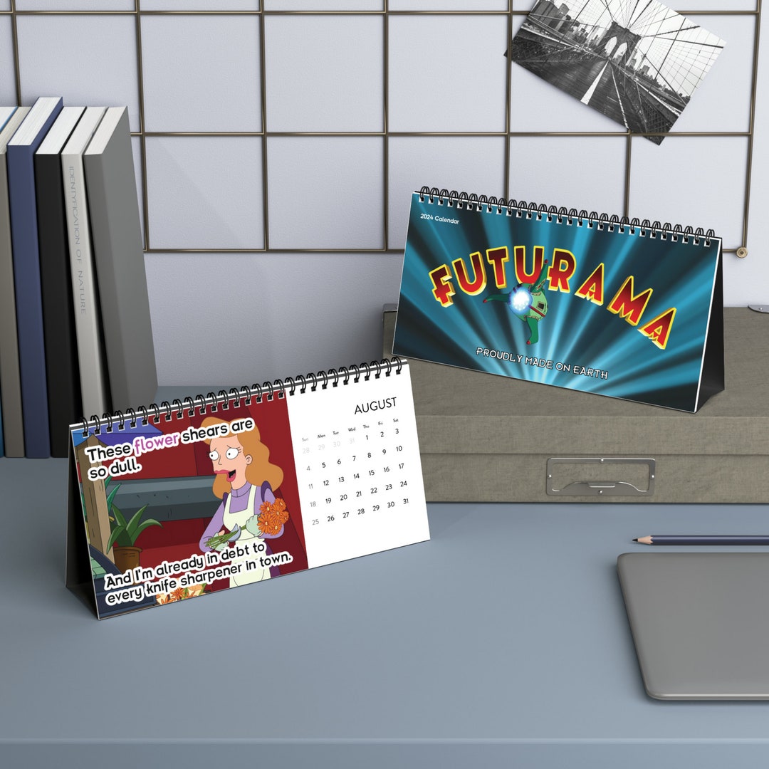 2024 Futurama Calendar, Desktop Calendar, Desk Calendar, Futurama Gift