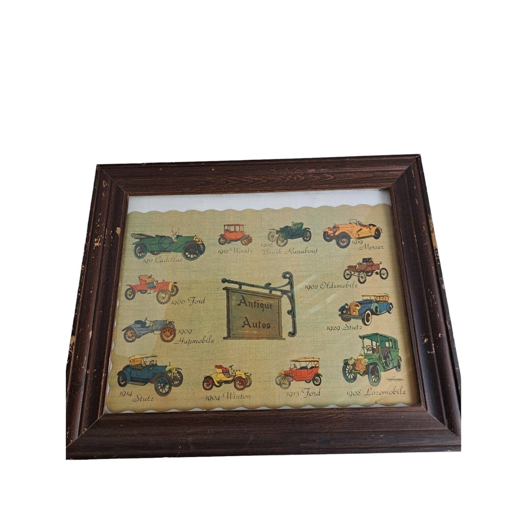 Vintage 1967 Paper Trades Vintage Auto Print Framed Old Cars Etsy