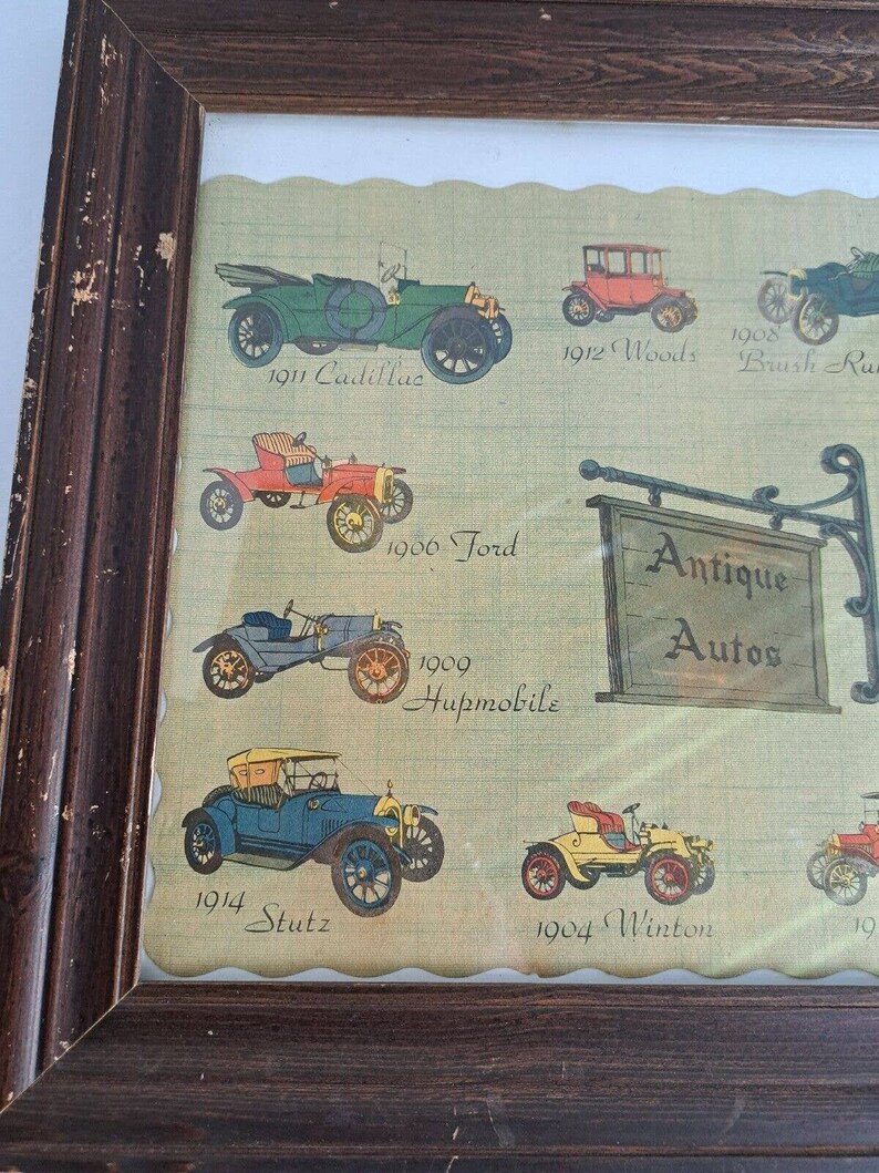 Vintage 1967 Paper Trades Vintage Auto Print Framed Old Cars Etsy