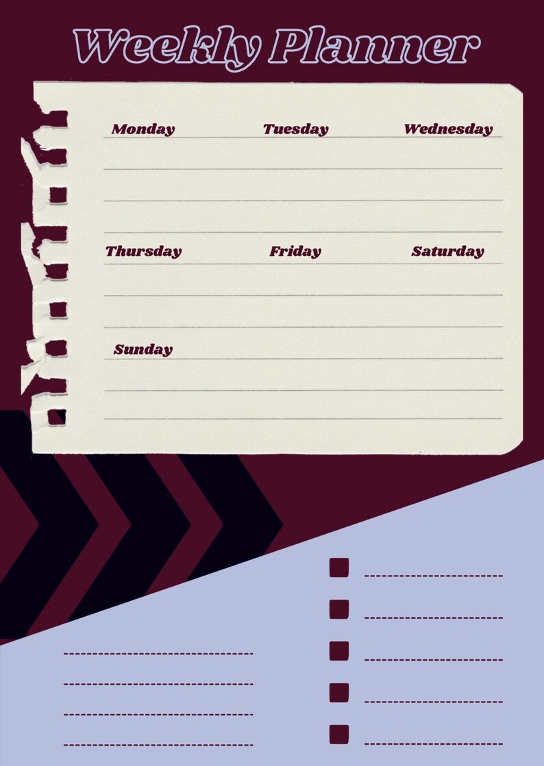 Printable Weekly Planner | Minimalist Weekly Schedule | Digital Planner ...