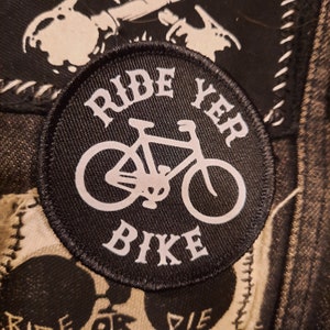 Ride Yer Bike - 2.5" round black patch - battle jacket