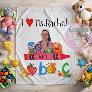 Ms Rachel Velveteen Plush Blanket 50x60 Miss Rachel Christmas Valentine Birthday Baby First Gift