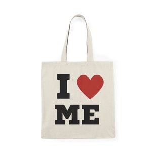 I love me Natural Tote Bag