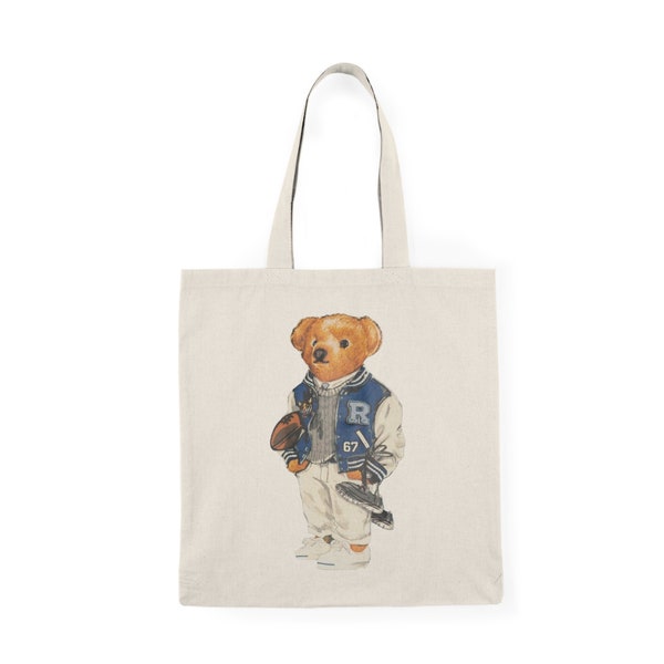 Sac fourre-tout naturel vintage Polo Bear