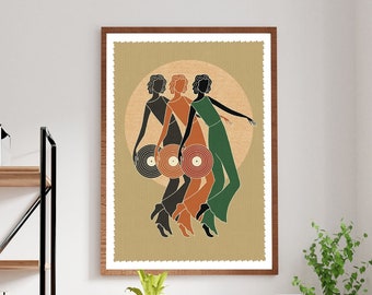 aesthetic posters home decor Vintage poster retro wall art Jazz poster music 70s Wall art Digital art gift for her vinyl affiche murale