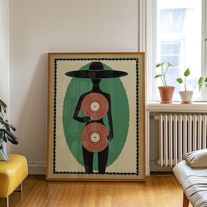Póster de jazz, arte de pared retro, póster vintage, música de los años 70, arte de pared de piano, impresión art déco digital a pedido, decoración del hogar, regalo para ella, póster mural