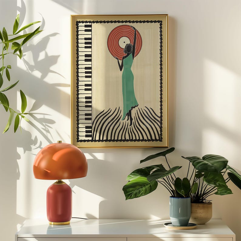 Unique Vintage Jazz art Poster Retro Wall Art Music Lover Bossa Nova wall art Gift for Her  Jazz Print Deco Art on Demand Affiche murale
