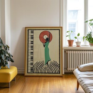 Unique Vintage Jazz art Poster Retro Wall Art Music Lover Bossa Nova wall art Gift for Her  Jazz Print Deco Art on Demand Affiche murale