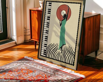 Unique Vintage Jazz art Poster Retro Wall Art Music Lover Bossa Nova wall art Gift for Her  Jazz Print Deco Art on Demand Affiche murale