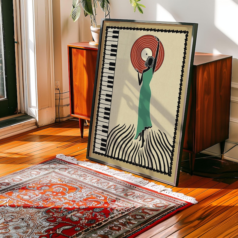 Unique Vintage Jazz art Poster Retro Wall Art Music Lover Bossa Nova wall art Gift for Her  Jazz Print Deco Art on Demand Affiche murale