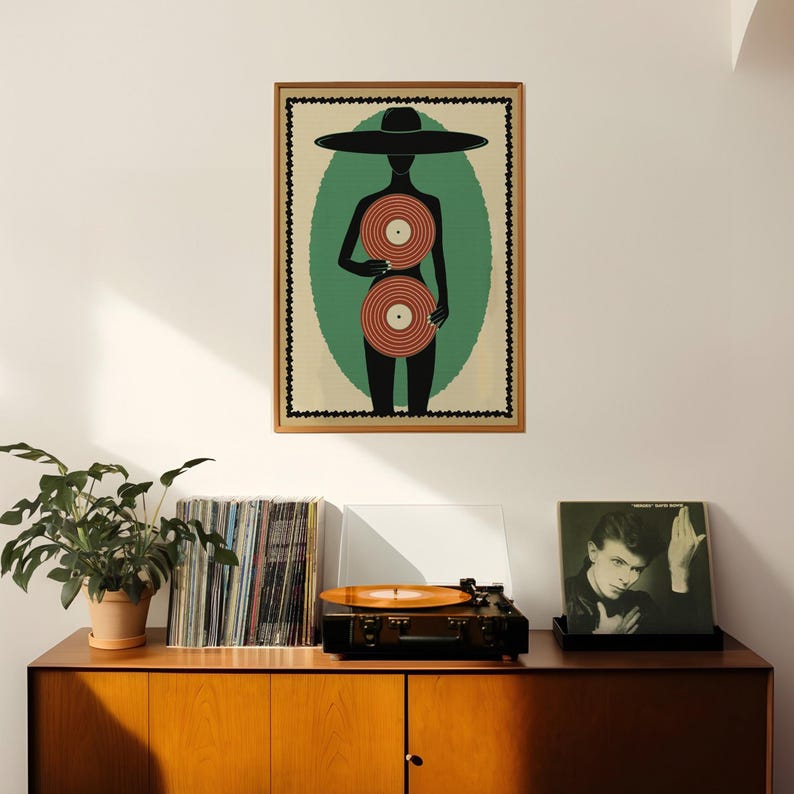 Jazz poster retro wall art vintage poster music 70s Wall art piano digital art deco print on demand Home decor gift for her affiche murale