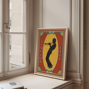 Jazz poster saxophone print retro Wall art vintage poster 70s wall art home decor gift for him digital art print on demand jazz room deco