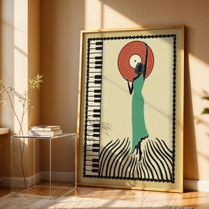 Unique Vintage Jazz art Poster Retro Wall Art Music Lover Bossa Nova wall art Gift for Her  Jazz Print Deco Art on Demand Affiche murale