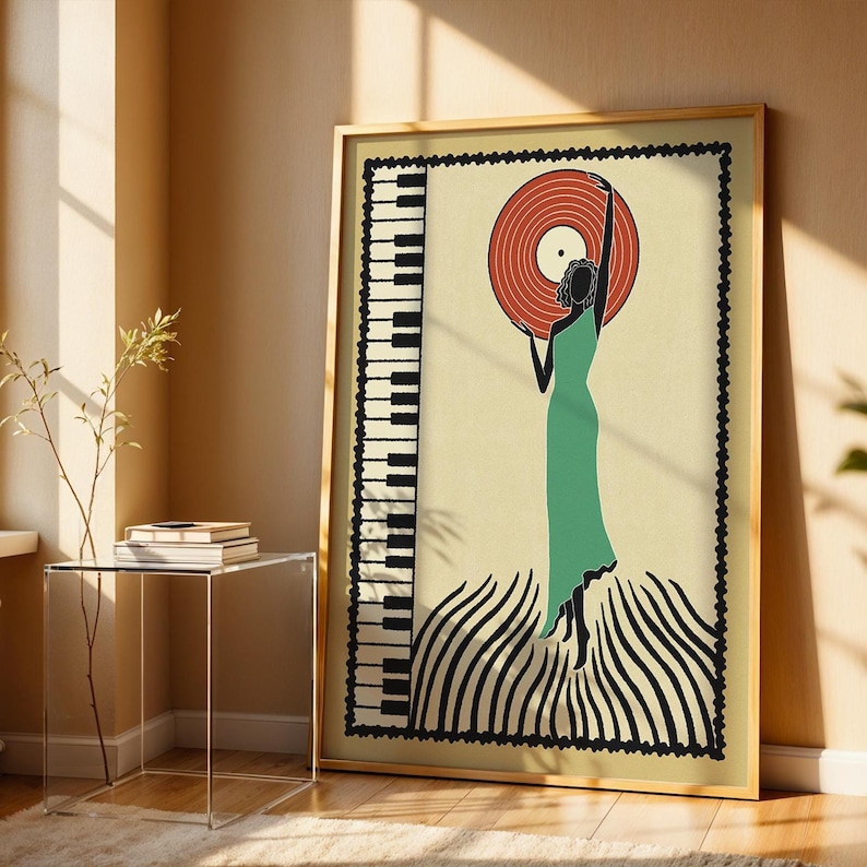 Unique Vintage Jazz art Poster Retro Wall Art Music Lover Bossa Nova wall art Gift for Her  Jazz Print Deco Art on Demand Affiche murale