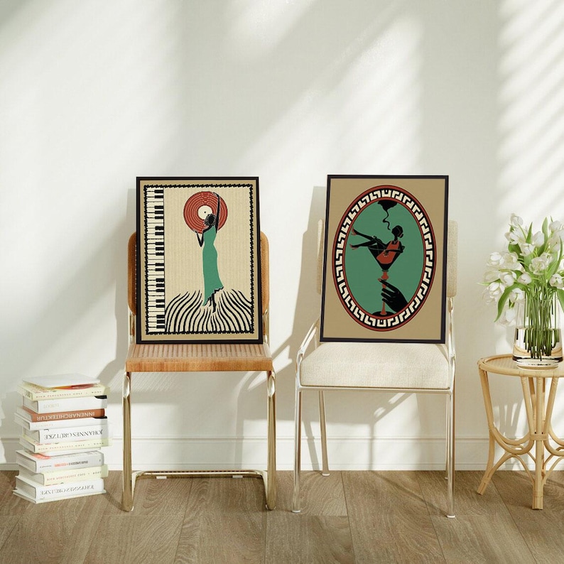 Unique Vintage Jazz art Poster Retro Wall Art Music Lover Bossa Nova wall art Gift for Her  Jazz Print Deco Art on Demand Affiche murale