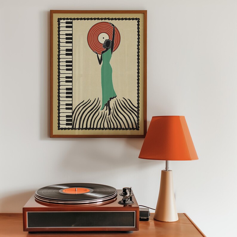 Unique Vintage Jazz art Poster Retro Wall Art Music Lover Bossa Nova wall art Gift for Her  Jazz Print Deco Art on Demand Affiche murale