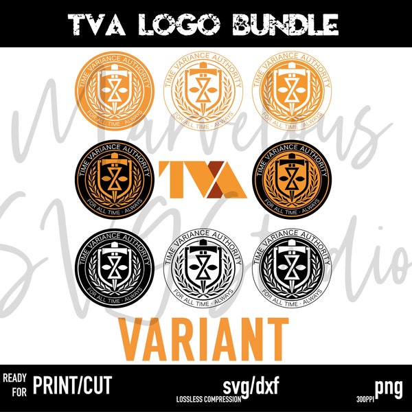 TVA LOGO BUNDLE | Time Variance Authority | Loki | Variant | Symbol | Circle | Svg, Dxf - for Cricut, Silhouette | Png | Digital Download