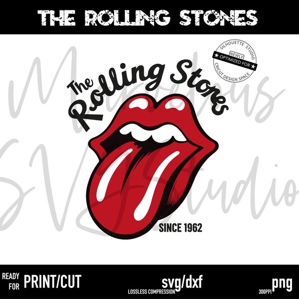 ROLLING STONES LIPS | The Rolling Stones | Hot Lips | Clipart | Sticker | svg, dxf - ready for Cricut, Silhouette | Png | Digital Download