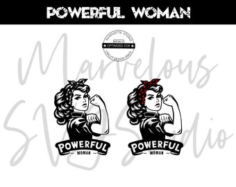 POWERFUL WOMAN | Power | Strength | Beauty | Women | Love | Wife | Mom | Print | Png | Cut | Svg Dxf - Cricut Silhouette | Digital Download