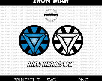 ARC REACTOR | Iron Man | Tony Stark | Heart | Symbol | Marvel Avengers Superhero | Png | Svg | Dxf | Cricut | Silhouette | Digital Download