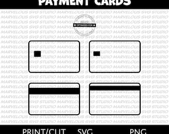 Simple PAYMENT CARDS | Credit Cards | Plastic Cards | Chip Cards | ATM | Quality Print & Cut | png svg dxf | Cricut | Silhouette | Download