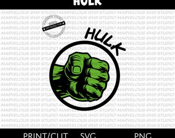 HULK'S FIST | Smash | Bruce Banner | Marvel Avengers Superhero | QUALITY Print & Cut | png svg dxf | Cricut | Silhouette | Digital Download