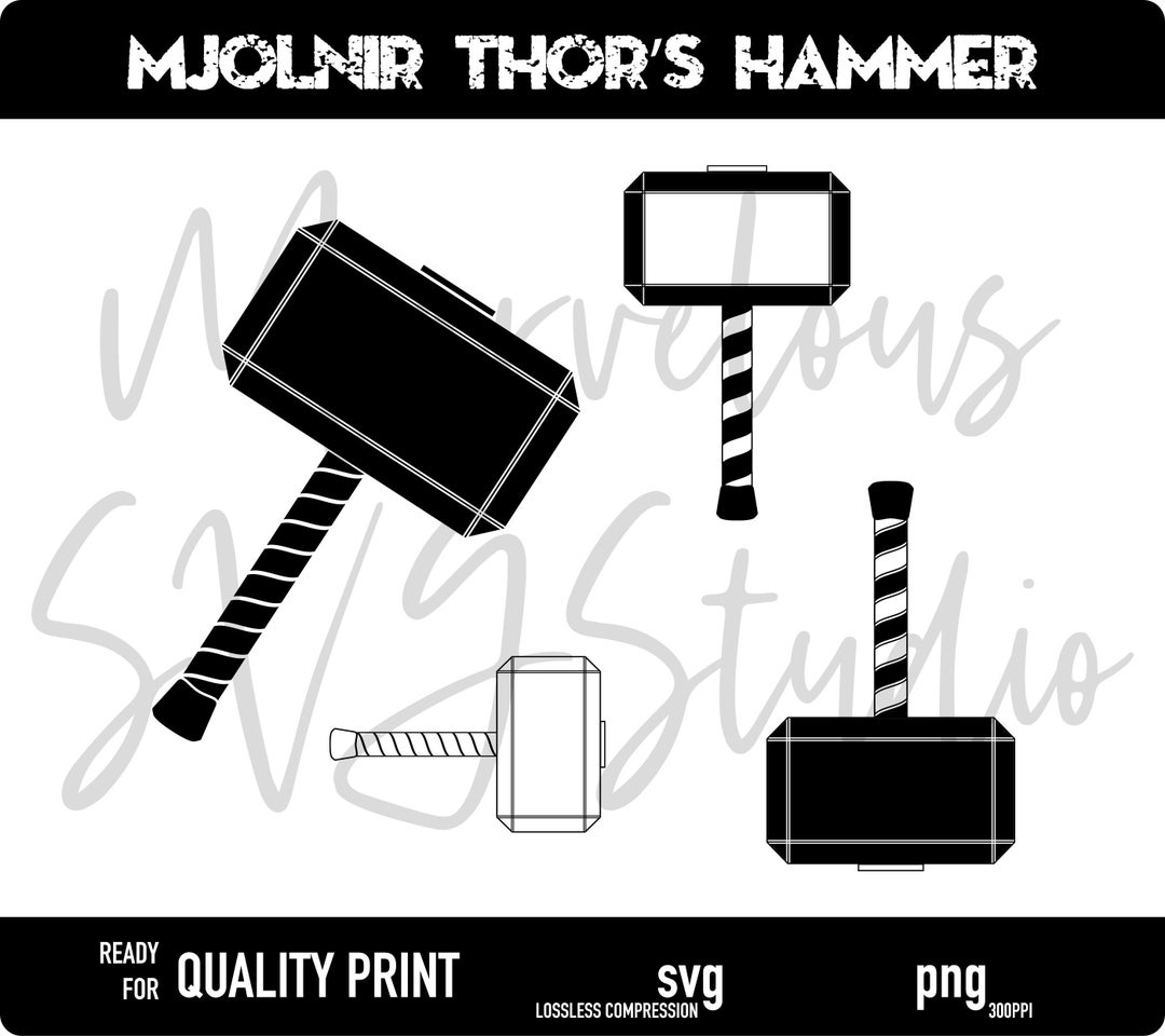 MJOLNIR Thor's HAMMER Logo Marvel Avengers Superhero Etsy