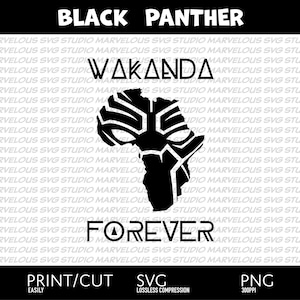 WAKANDA FOREVER / Máscara / Mapa / Pantera Negra / T'Challa / Marvel Avengers Superhero / Calidad png svg dxf / Cricut / Silhouette / 4 Descargar