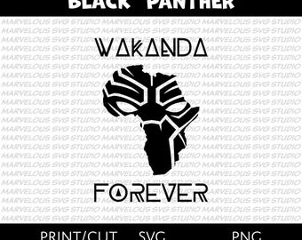 WAKANDA FOREVER | Mask | Map | Black Panther | T'Challa | Marvel Avengers Superhero | Quality png svg dxf | Cricut | Silhouette | 4 Download
