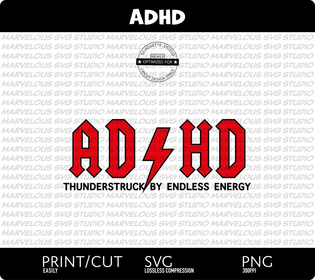 ADHD | Thunderstruck by Endless Energy | Best Funny Gift for ADHD ...