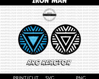 ARC REACTOR | Iron Man | Tony Stark | Heart | Symbol | Marvel Avengers Superhero | Png | Svg | Dxf | Cricut | Silhouette | Digital Download