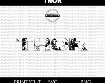 THOR SILHOUETTE LOGO | Thor Odinson | Jane Foster | Avengers Superhero | Quality Print & Cut | png svg dxf | Cricut | Silhouette | Download