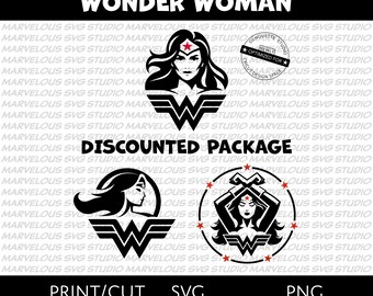 WONDER WOMAN BUNDLE | Justice League Superheroine | Logo | Symbol | Sign | Pack | Print & Cut | png svg dxf | Cricut | Silhouette | Digital