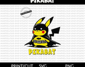 PIKABAT | Superhero | Animal | Cartoon | Comics | Clipart | QUALITY | Print | Cut | png | svg | dxf | Cricut | Silhouette | Digital Download